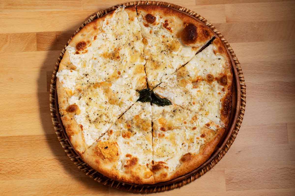 Grimaldi's quattro formaggi pizza