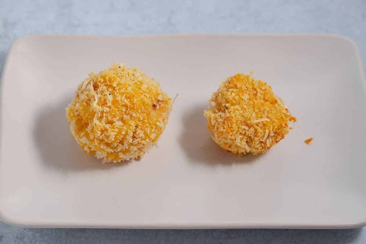 mac and cheese balls (large and small)