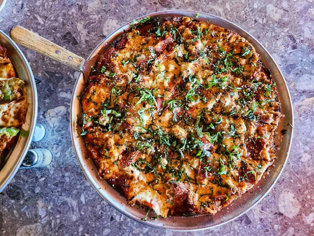 Oregano's Clark Street Meat Pizza