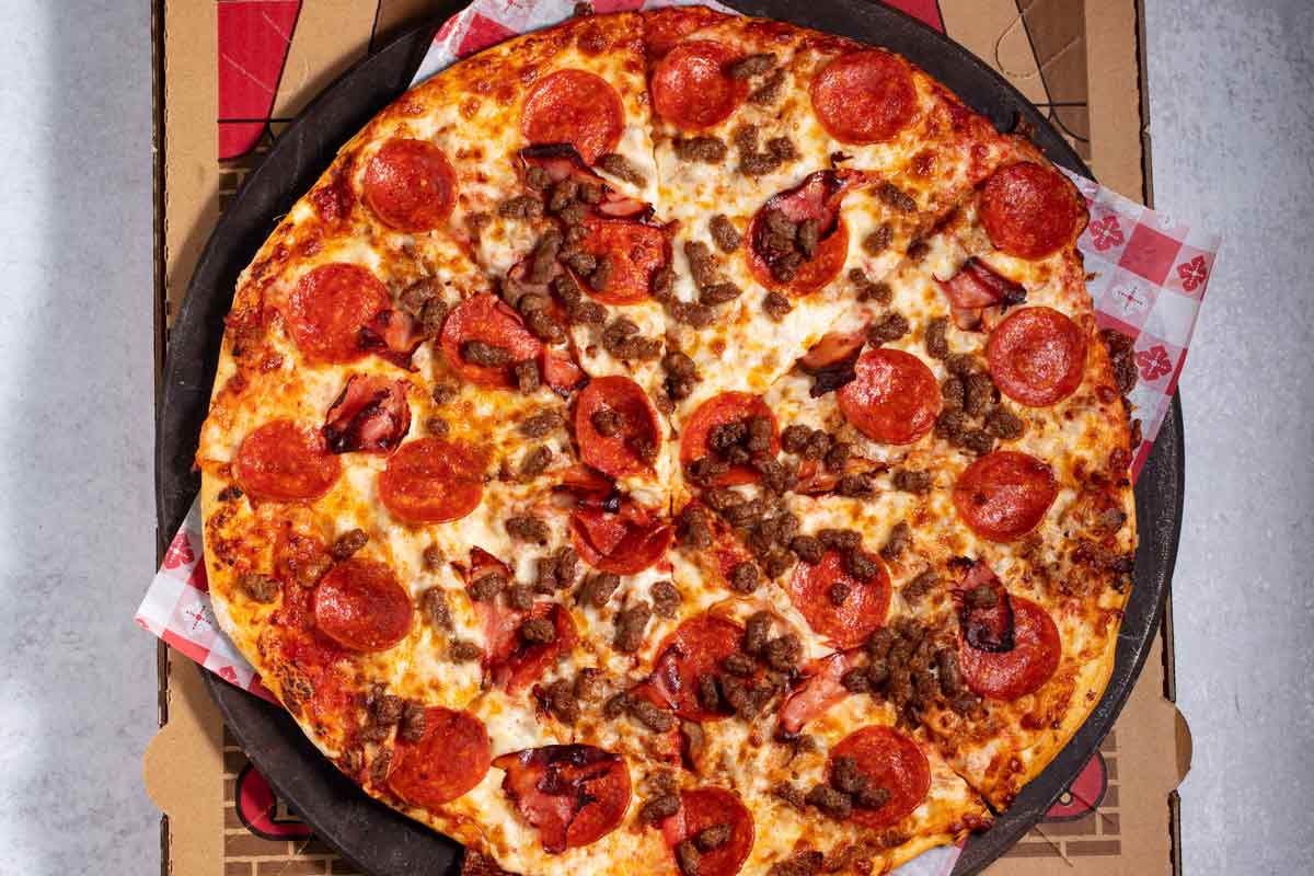 Rush Street Pizza's meat lover's pizza
