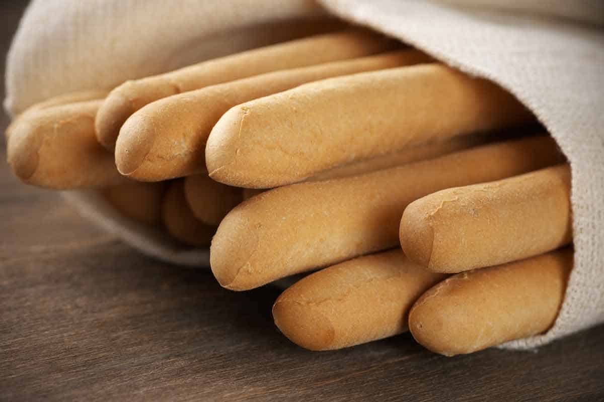 Stack of breadsticks.