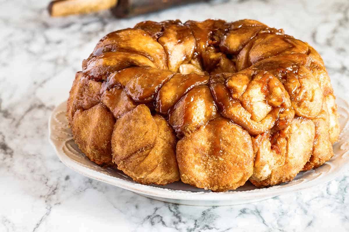 Monkey pull apart bread on a plate.