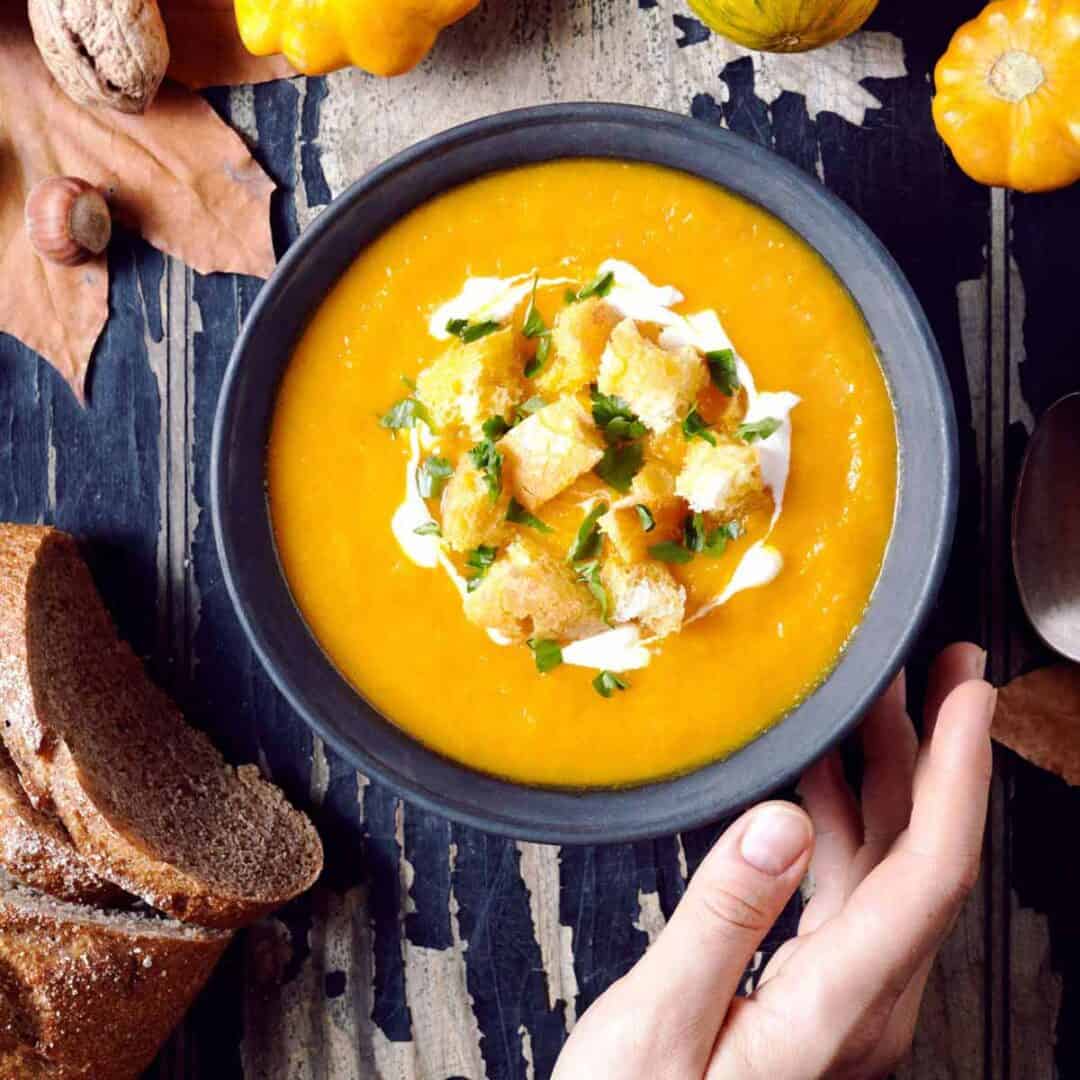 Easy Pumpkin Soup with Apple and Ginger - The Tasty Tip