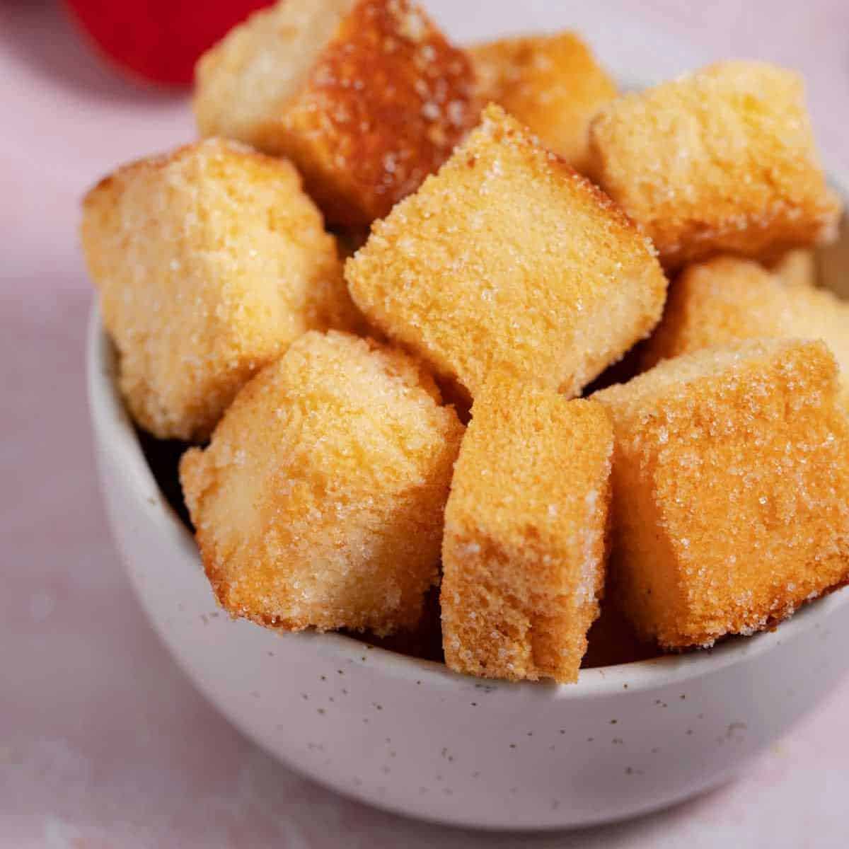 Easy Angel Food Cake Croutons (w/ leftover cake) The Tasty Tip