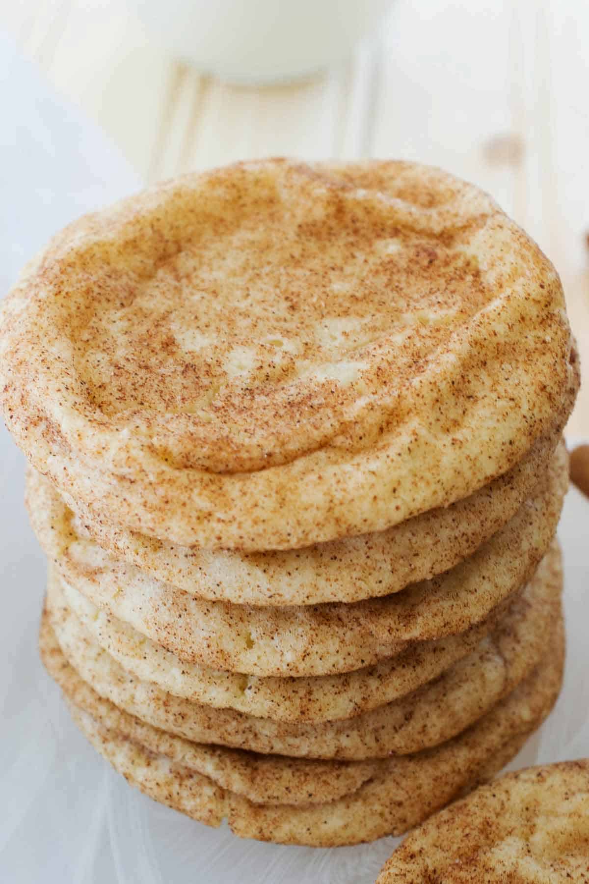 Stack of snickerdoodle cookies.