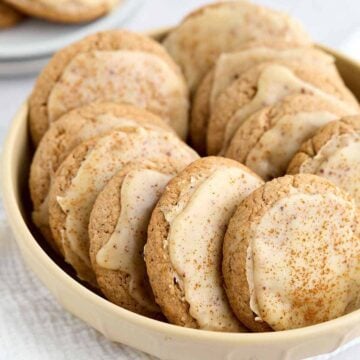 Bowl filled with spice cake mix cookies.